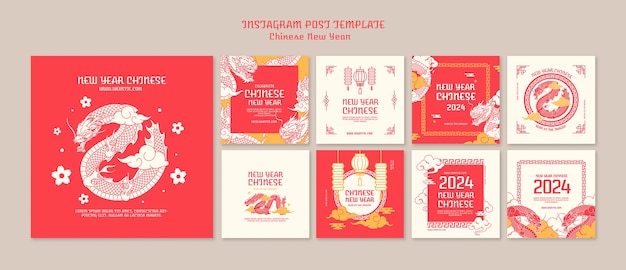 Gratis PSD chinese nieuwjaarsviering op instagram