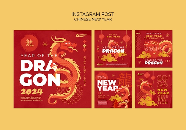 Gratis PSD chinese nieuwjaarsviering op instagram