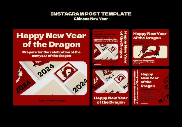 Gratis PSD chinese nieuwjaarsviering op instagram