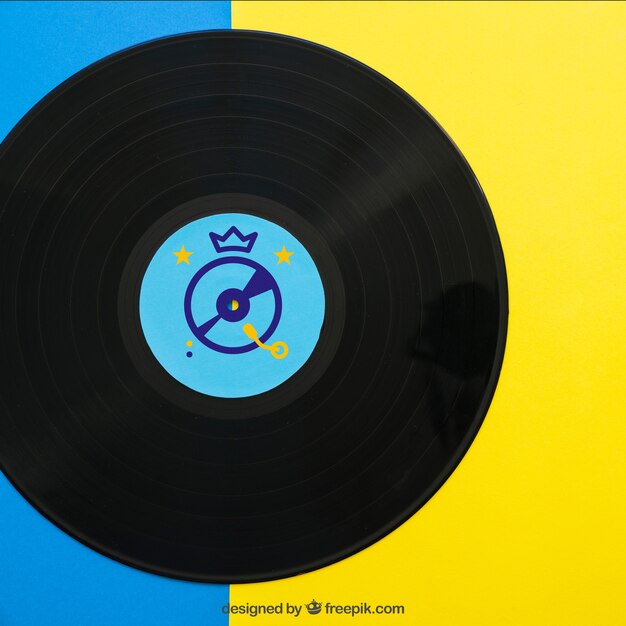 Chiudere il mockup di vinile