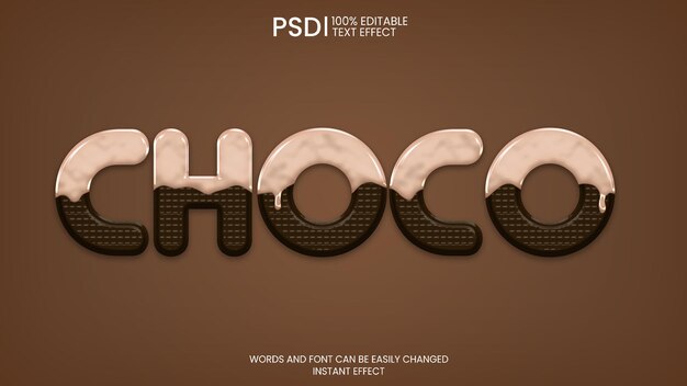 Chocolade en room 3D-teksteffect