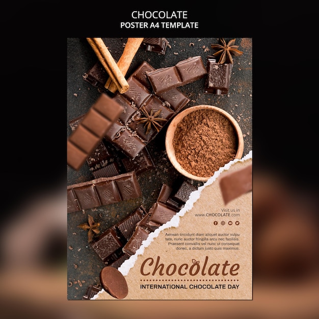 Gratis PSD chocolade winkel advertentie sjabloon poster