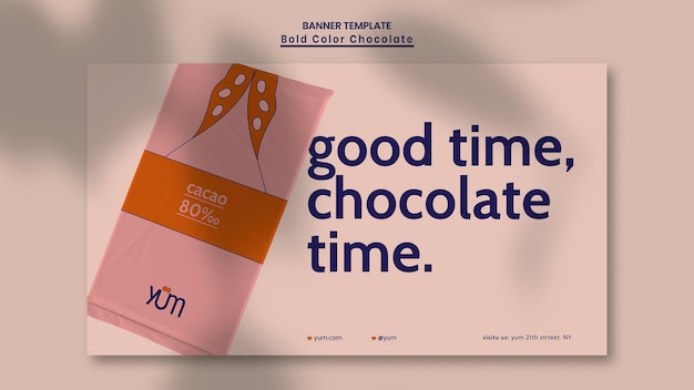 Chocolade winkel advertentie sjabloon voor spandoek