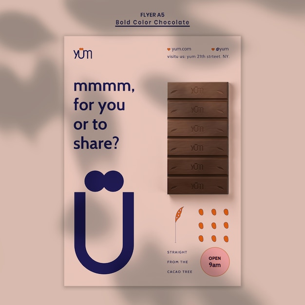 Gratis PSD chocolade winkel poster sjabloon