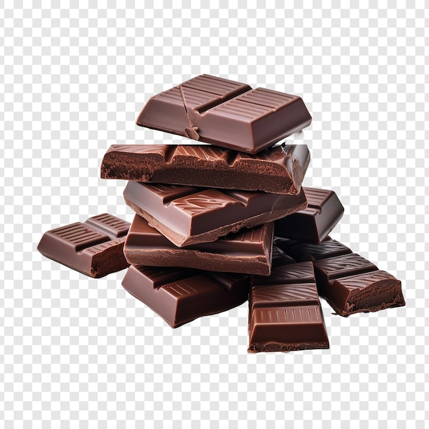 PSD gratuito el chocolate grande y el pequeño se dividen en tres partes aisladas en un fondo transparente