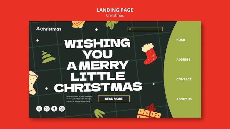 PSD Gratis christmas celebration landing page  template