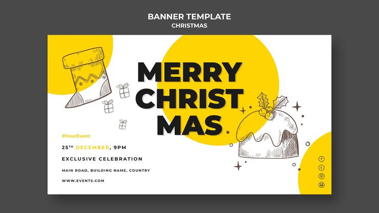 PSD Gratis christmas concept banner template