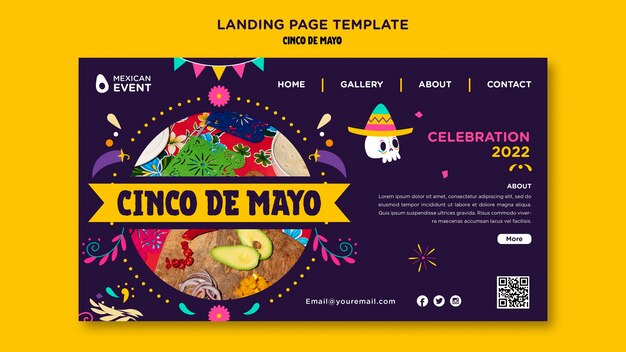 Gratis PSD cinco de mayo bestemmingspagina sjabloonontwerp