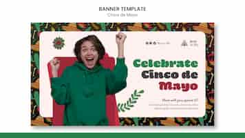 Gratis PSD cinco de mayo realistische bannersjabloon