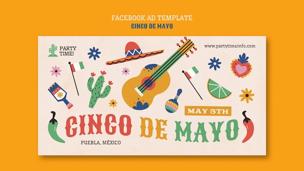 Gratis PSD cinco de mayo sjabloonontwerp