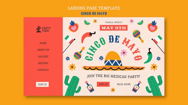 Gratis PSD cinco de mayo sjabloonontwerp