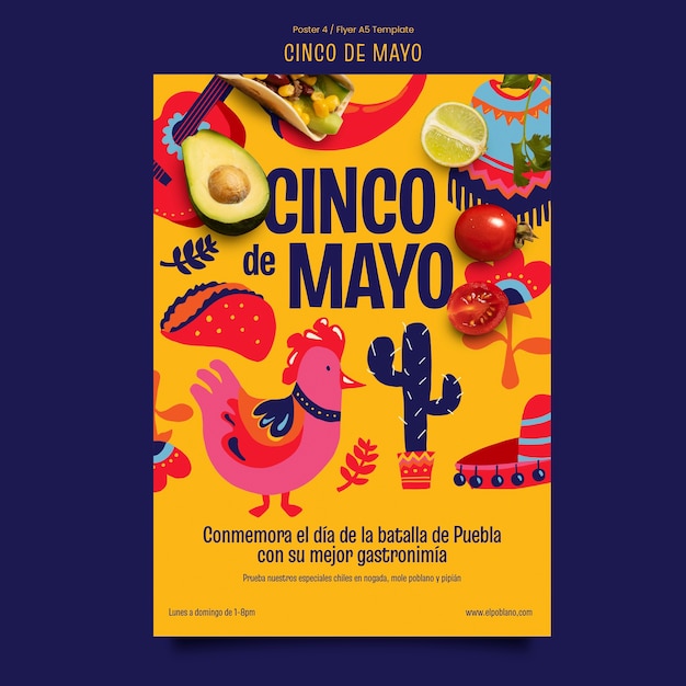 Gratis PSD cinco de mayo sjabloonontwerp