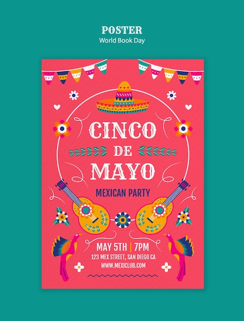 Gratis PSD cinco de mayo sjabloonontwerp