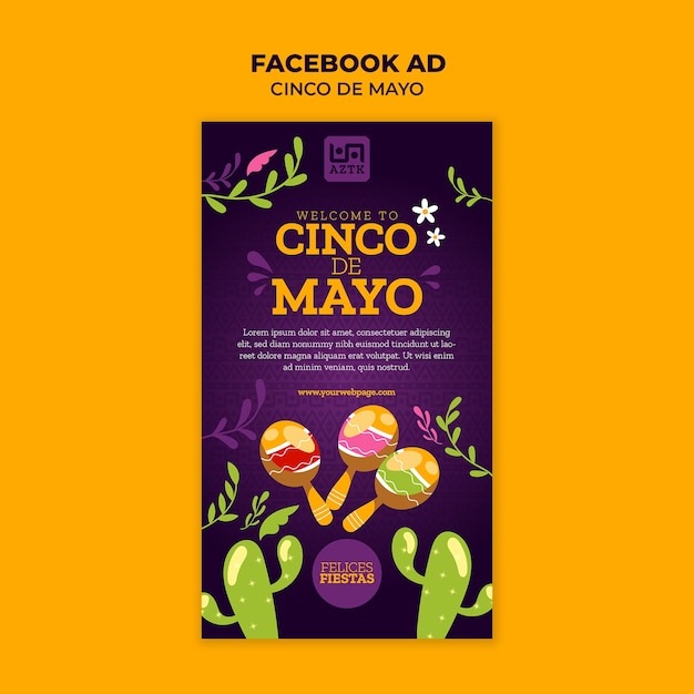 Gratis PSD cinco de mayo viering facebook sjabloon