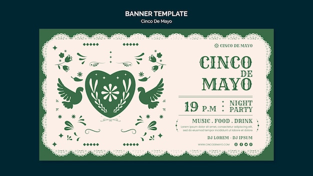 Cinco de mayo viering horizontale banner