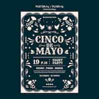 Gratis PSD cinco de mayo viering poster sjabloon