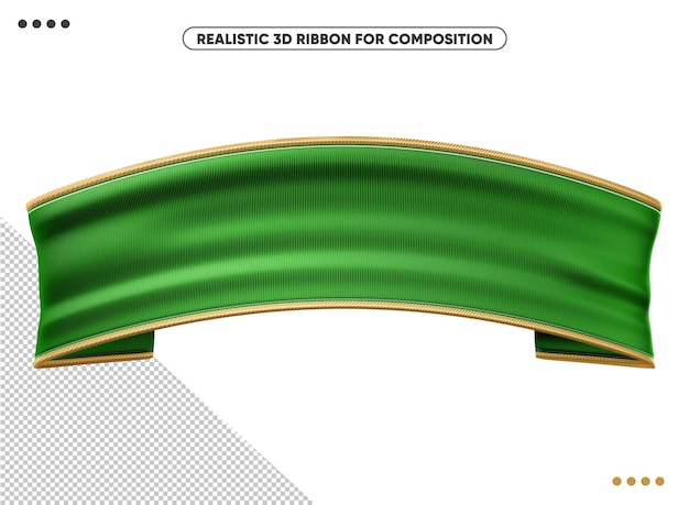 PSD gratuito cinta 3d realista verde para composición