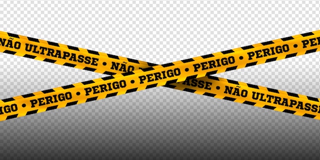 Cinta de advertencia de psd editable rayas de peligro policía crimen