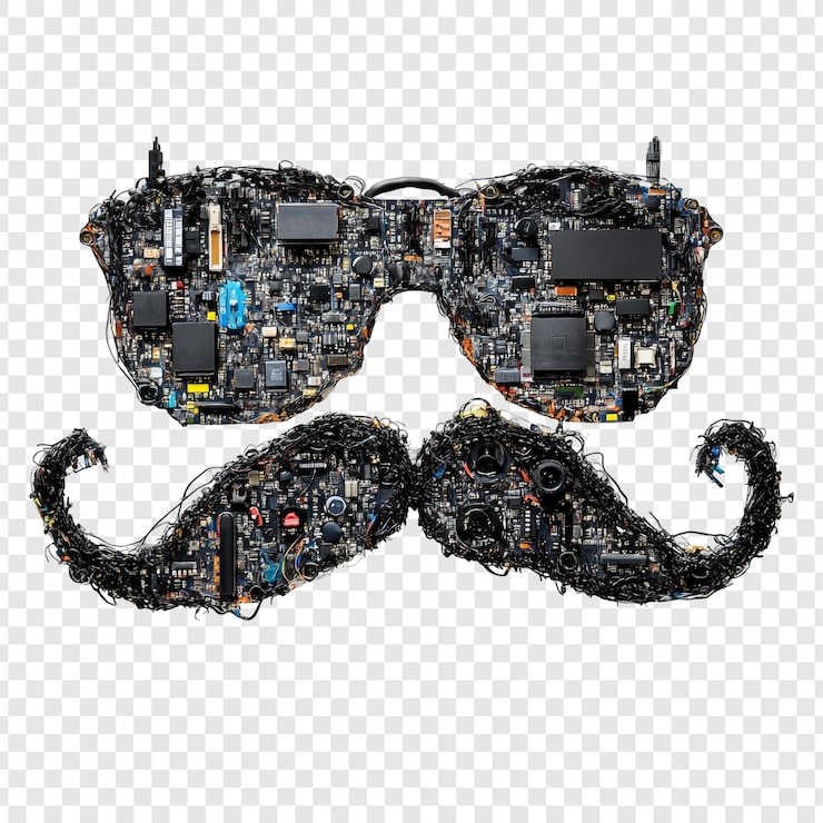 PSD Gratis circuit board mustache and glasses a techinspired artistic creation