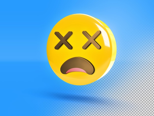 Gratis PSD circulaire 3d emoji met een verrast en verbijsterd gebaar