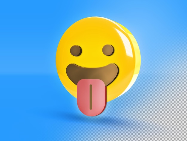 Circulaire 3d emoji met grappige glimlach