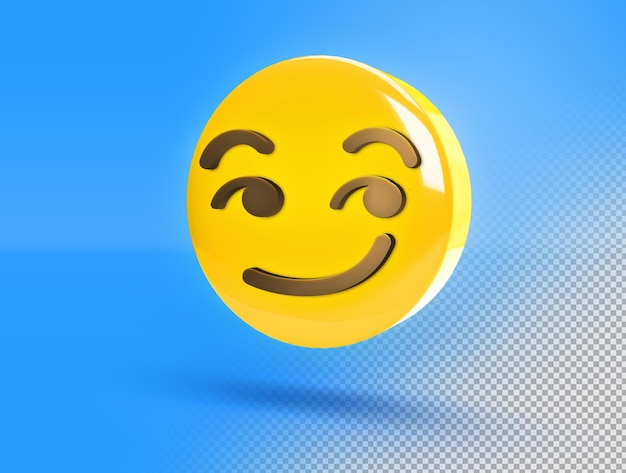 Gratis PSD circulaire 3d emoji met interessante glimlach