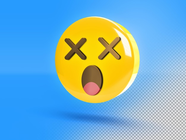 Gratis PSD circulaire 3d emoji met verbijsterd gezicht