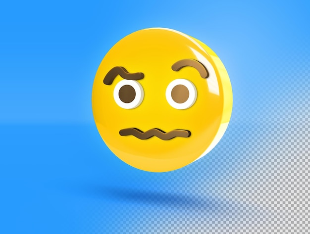 Circulaire 3d emoji met verdacht gebaar