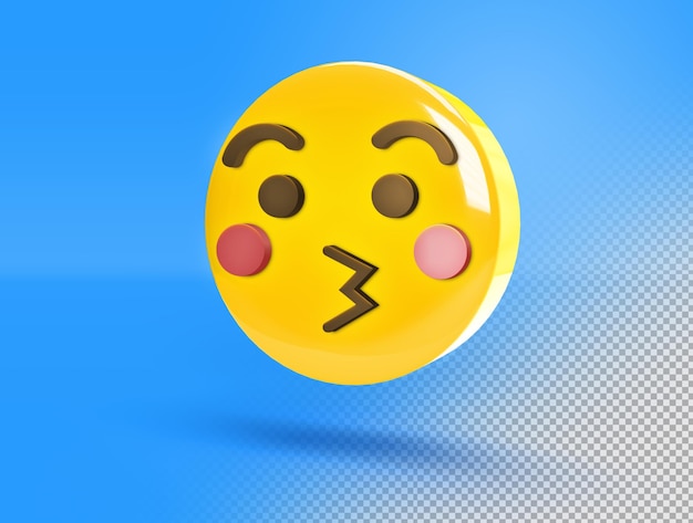 Gratis PSD circulaire 3d kussende emoji