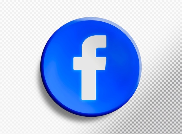 PSD gratuito círculo 3d con el logo de facebook aislado en un fondo transparente
