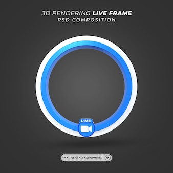 Cirkelprofiel 3d-frame voor livestreaming op sociale media