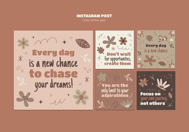 Citas positivas en el diseño de publicaciones de Instagram