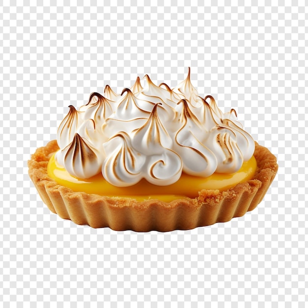 Citroen meringue pie geïsoleerd op doorzichtige achtergrond