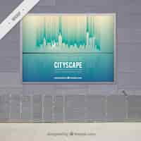 Gratis PSD cityscape modern outdoor billboard mock up