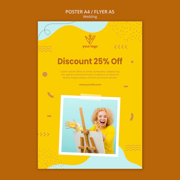 PSD gratuito clase de dibujo con 25% de descuento