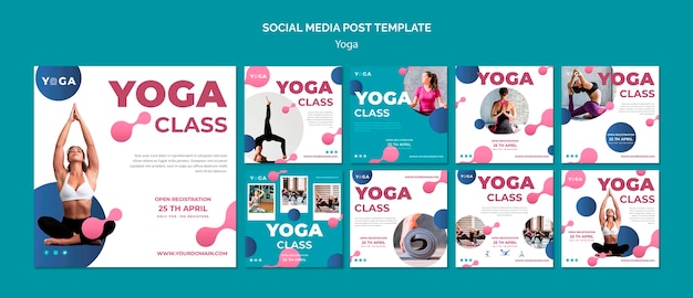 PSD gratuito clase de post yoga en las redes sociales