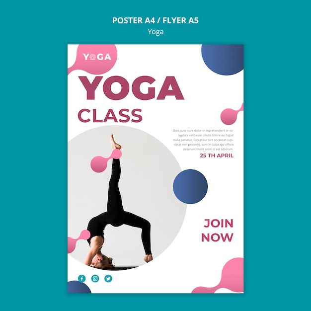 PSD gratuito clase de yoga de diseño de flyer