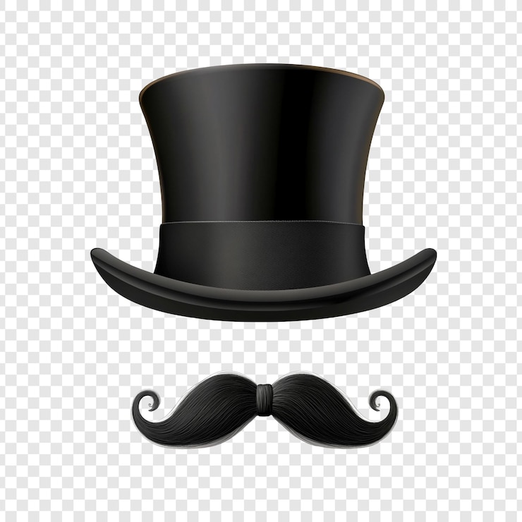 PSD Gratis classic gentlemans attire top hat and mustache