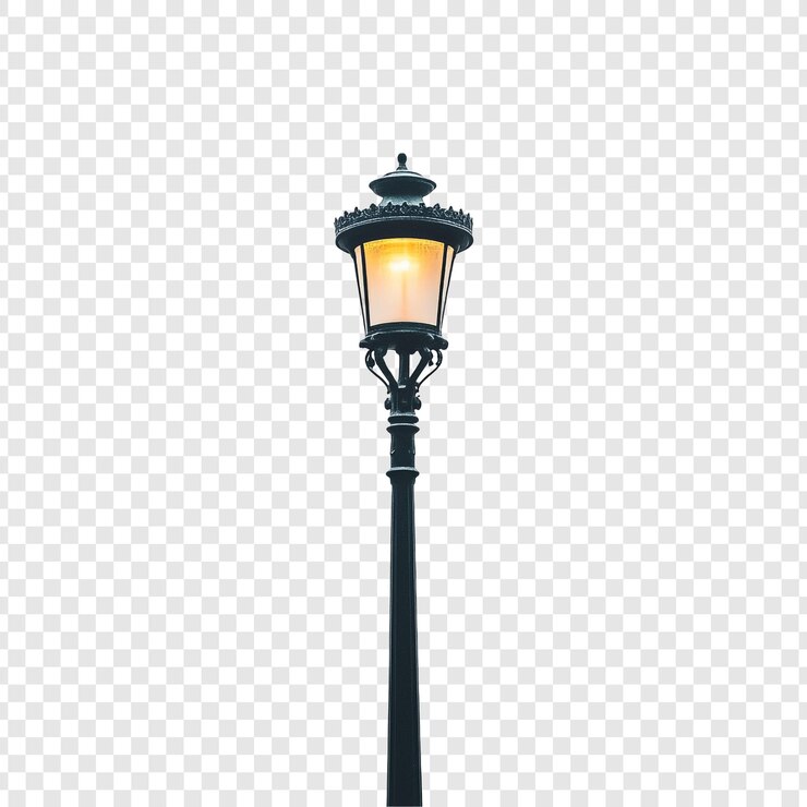 PSD gratuito classico lampione stradale illuminato