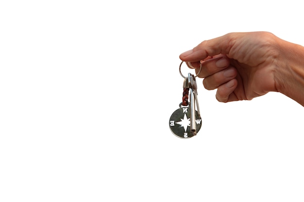 Claves en la mano aisladas