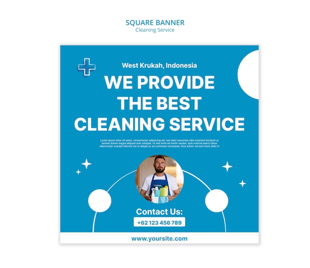 PSD gratuito cleaning services offer template