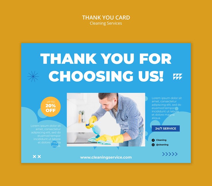 PSD Gratis cleaning services template design