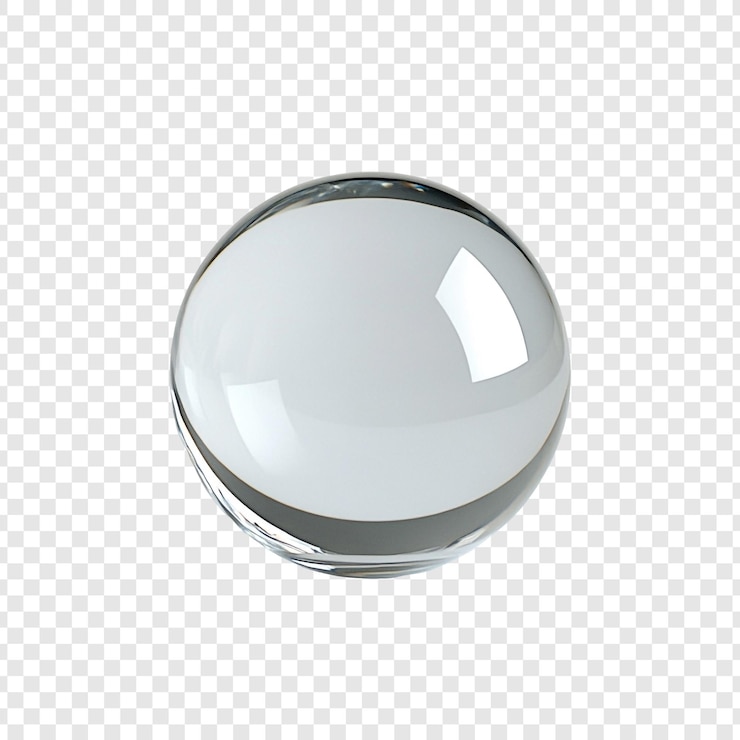 PSD gratuito clear crystal sphere un rendering 3d di una palla di vetro perfetta