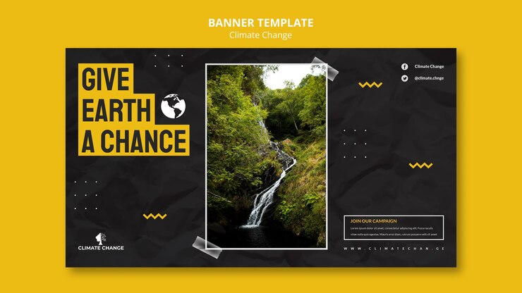 PSD Gratis climate change banenr design template