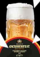 PSD gratuito close-up oktoberfest jarra de cerveza con espuma