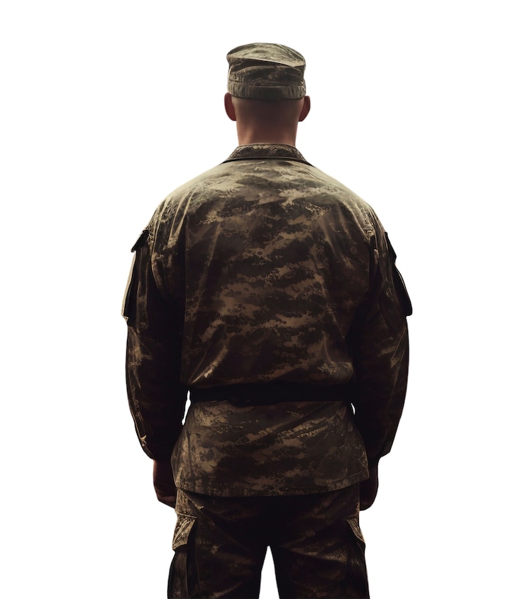 PSD Gratis close up on soldier portrait