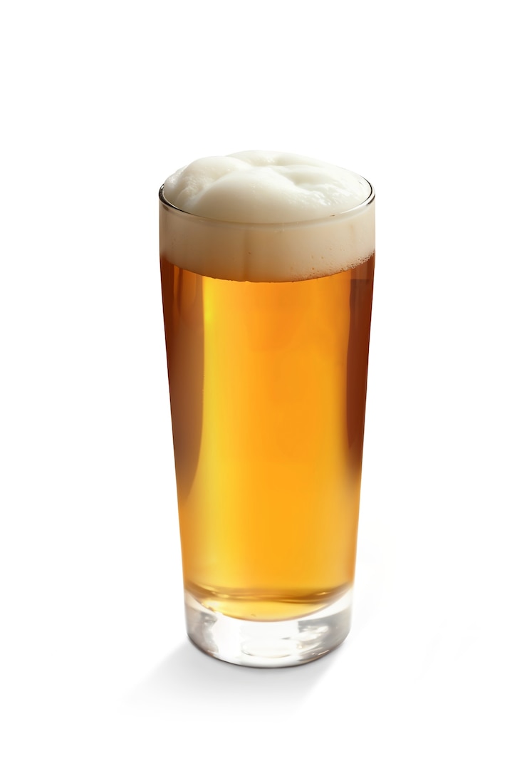 Gratis PSD close-up op bier geïsoleerd
