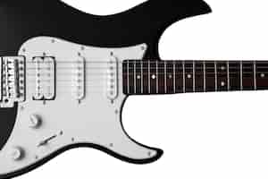 Gratis PSD close-up op een geïsoleerde gitaar