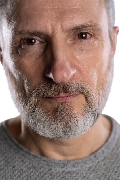 Close-up op oude man portret