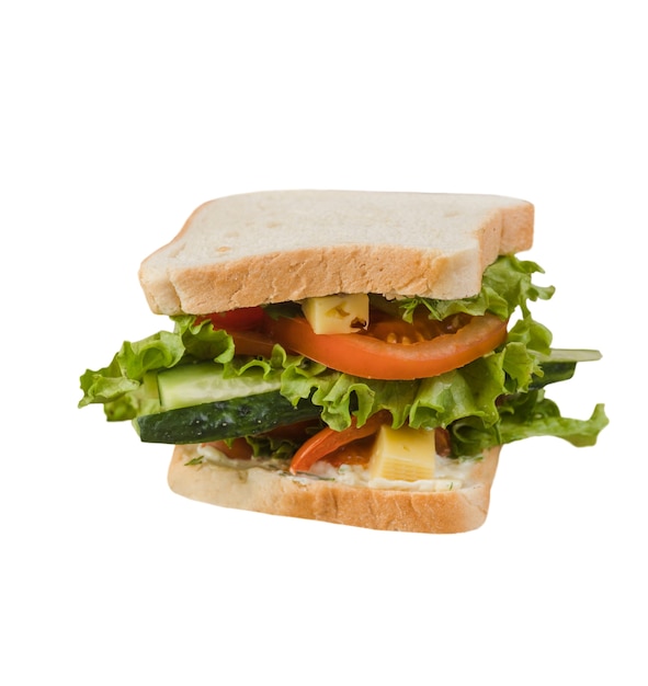 Close-up op sandwich geïsoleerd